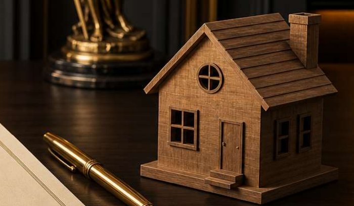Miniatura de casa em madeira
